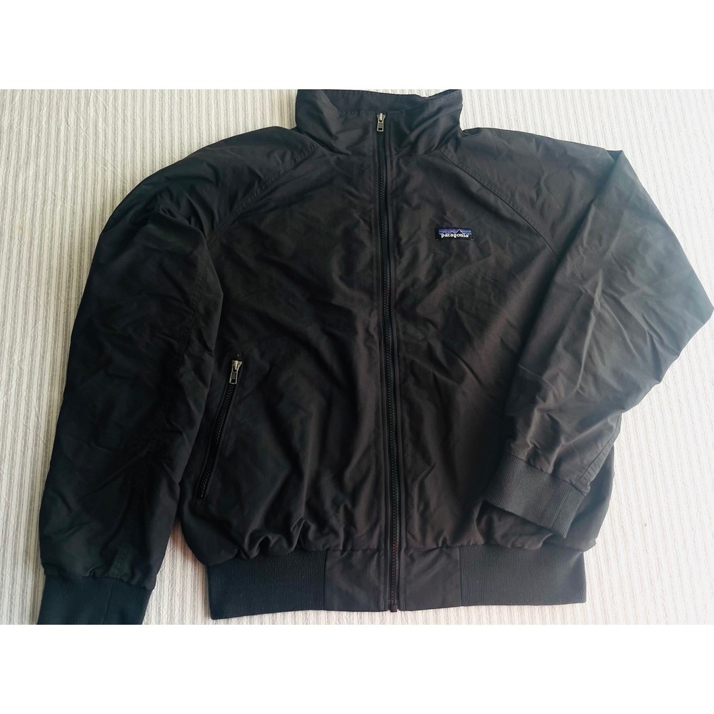 Patagonia Mens Baggies Jacket Black Full Zip Mesh Lined Bomber Style Size Medium